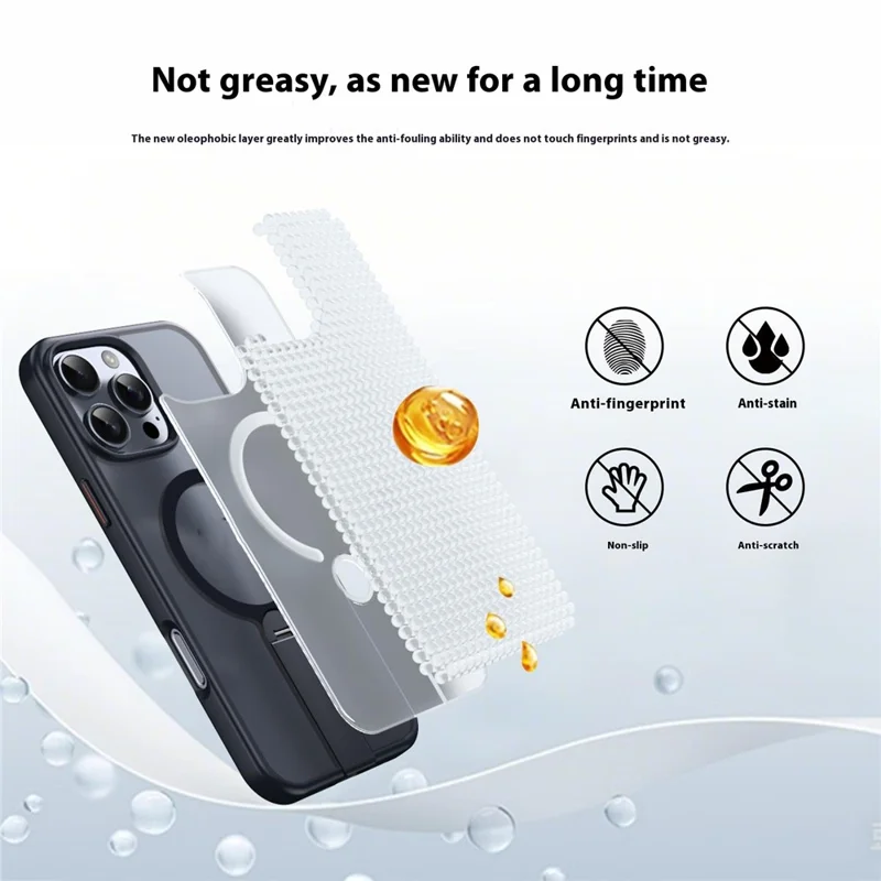 For iPhone 16 Pro Max Case Compatible with MagSafe Rotating Straight Kickstand TPU + PC Matte Phone Cover - Black