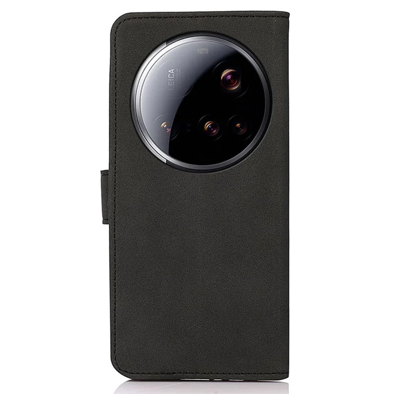 KHAZNEH Para Xiaomi 15 Ultra Capa Carteira de Couro PU Suporte Capa de Telefone - Preto