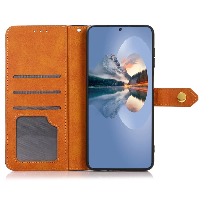 KHAZNEH til Xiaomi 15 Ultra pungtelefonbeskytter ståleder flipdæksel - Brun