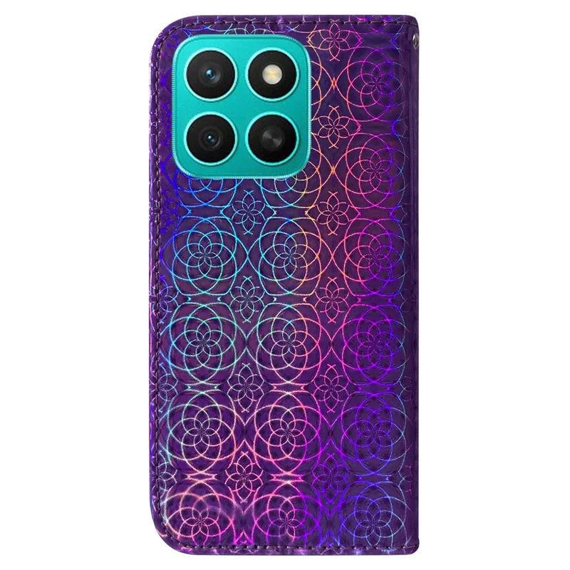 For Honor X8c 4G Stand Case Dazzling Flower Leather Phone Cover - Purple