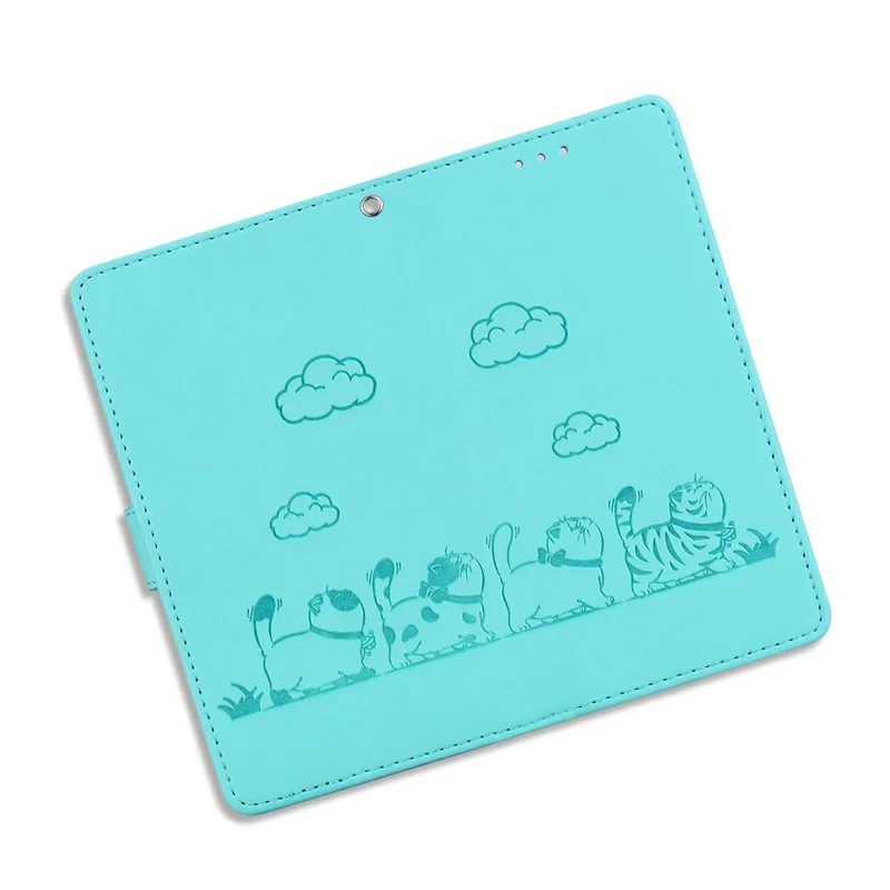 Funda para Honor X8c 4G con Bloqueo RFID, Diseño de Gatito, TPU + Cuero PU - Verde