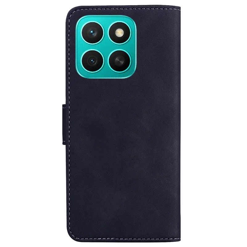 For Honor X8c 4G Case Solid Color Leather Wallet Phone Cover - Black