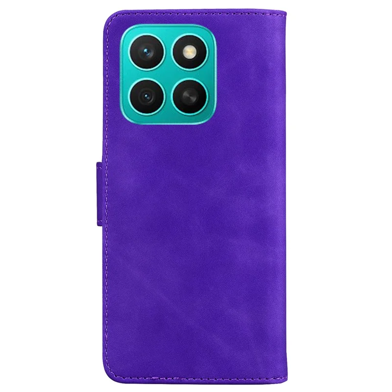 For Honor X8c 4G Case Solid Color Leather Wallet Phone Cover - Purple