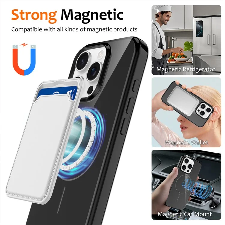For iPhone 13 Pro Max Magnetic Case Compatible with MagSafe TPU Phone Back Cover with Lanyard - Black
