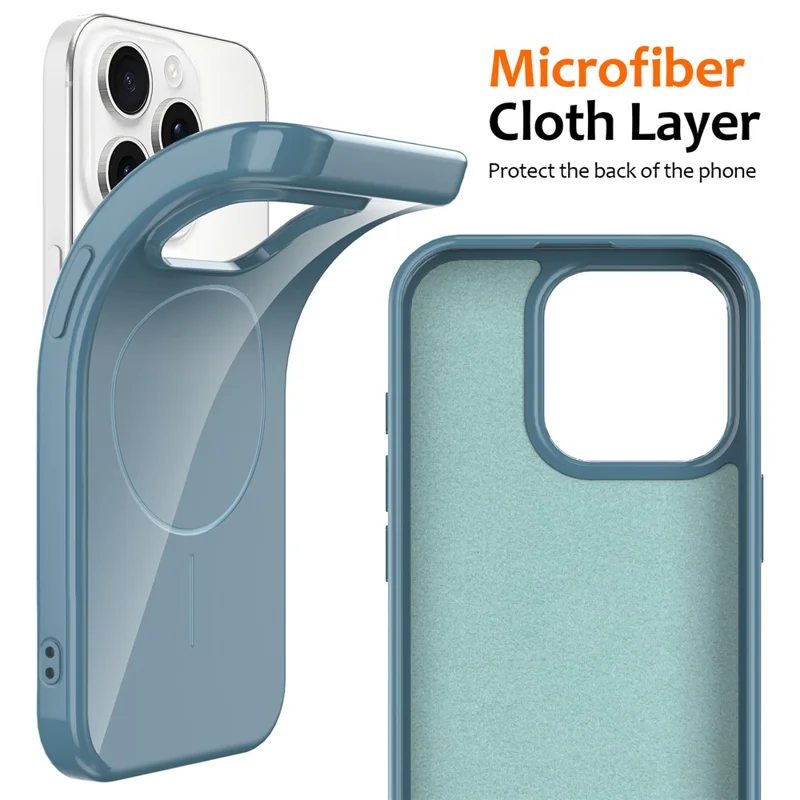 For iPhone 14 Pro Max Magnetic Case Compatible with MagSafe TPU Phone Back Cover with Lanyard - Blue