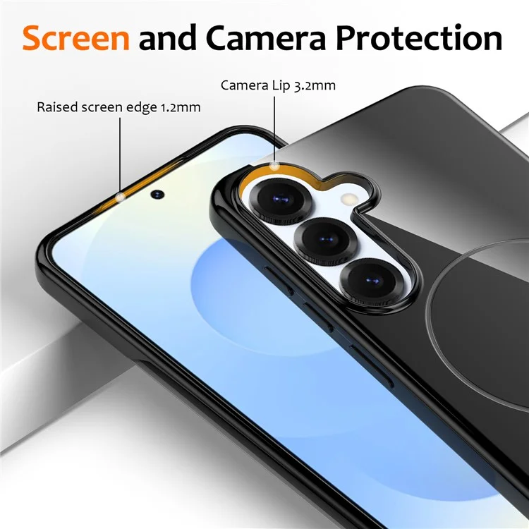 Per Samsung Galaxy S23 FE Cover Magnetico Compatibile con MagSafe, Custodia Posteriore in TPU con Laccetto - Nero