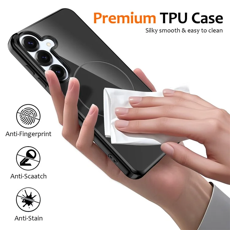 Per Samsung Galaxy S23 FE Cover Magnetico Compatibile con MagSafe, Custodia Posteriore in TPU con Laccetto - Nero