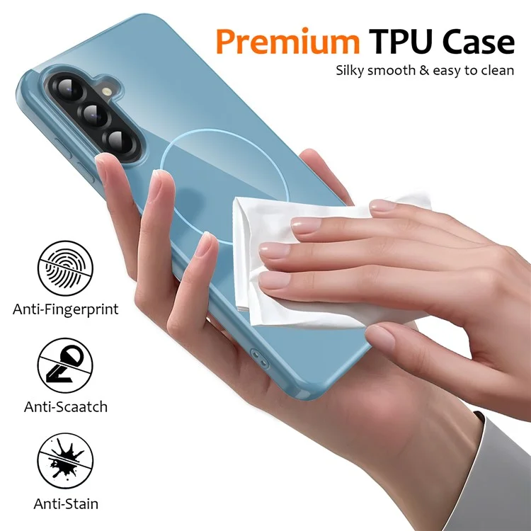 Per Samsung Galaxy A15 4G / 5G Cover Magnetica Compatibile con MagSafe in TPU con Cordino - Blu