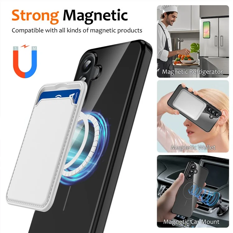 For Samsung Galaxy A36 5G Magnetic Case Compatible with MagSafe TPU Phone Back Cover with Lanyard - Black