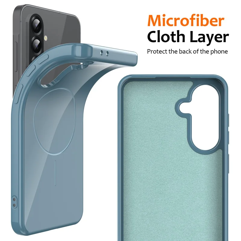 For Samsung Galaxy A36 5G Magnetic Case TPU Phone Back Cover with Lanyard - Blue