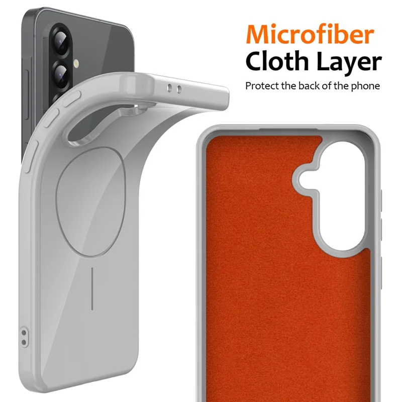 For Samsung Galaxy A36 5G Magnetic Case TPU Phone Back Cover with Lanyard - White
