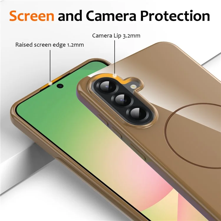 Custodia Magnetica per Samsung Galaxy A56 5G Compatibile con MagSafe Cover Posteriore in TPU con Laccetto - Oro