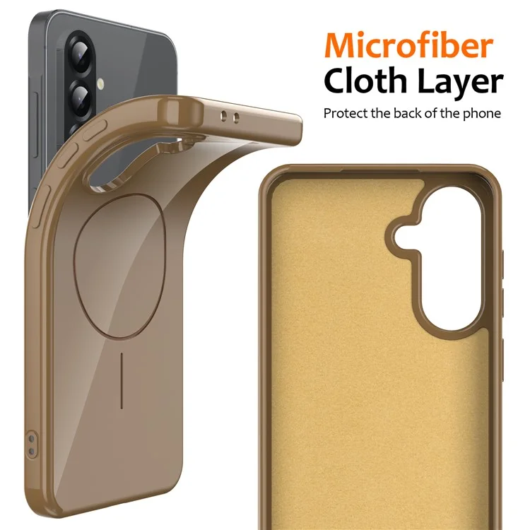 Custodia Magnetica per Samsung Galaxy A56 5G Compatibile con MagSafe Cover Posteriore in TPU con Laccetto - Oro