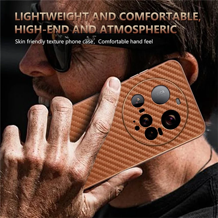 AZNS For Xiaomi 15 Ultra Case Electroplating Carbon Fiber Texture PU + TPU Phone Cover - Black