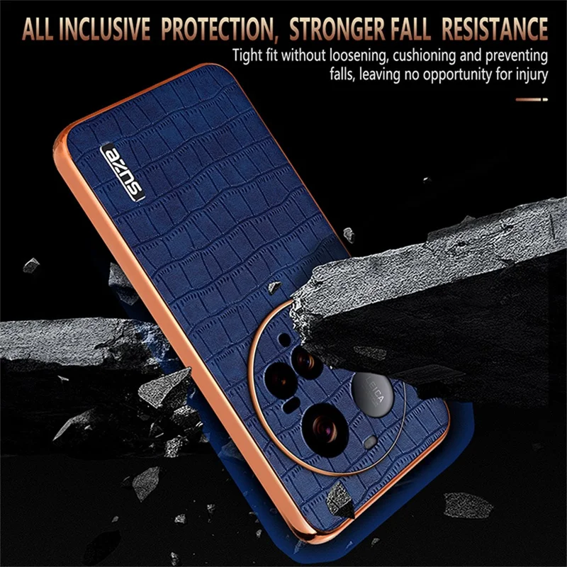 AZNS For Xiaomi 15 Ultra Case Electroplating Crocodile Texture PU + TPU Phone Cover - Brown