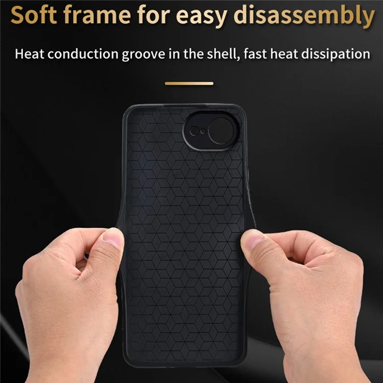 AZNS For iPhone 16e Case Protective PU Leather Covered TPU Phone Shell - Brown