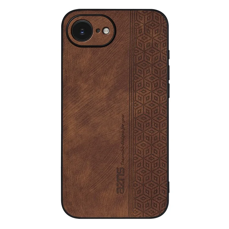 AZNS For iPhone 16e Case Protective PU Leather Covered TPU Phone Shell - Brown