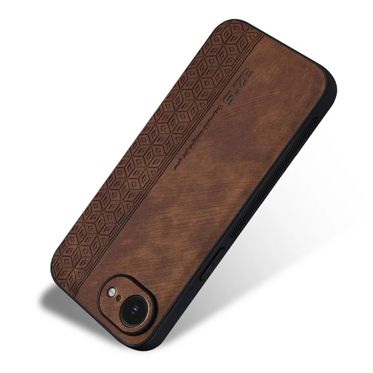 AZNS For iPhone 16e Case Protective PU Leather Covered TPU Phone Shell - Brown