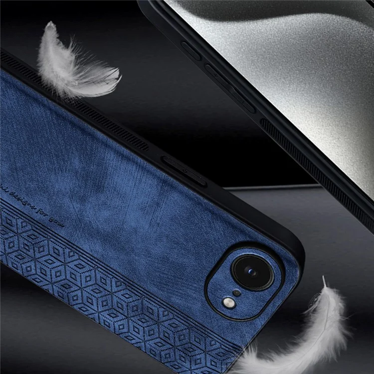 AZNS For iPhone 16e Case Protective PU Leather Covered TPU Phone Shell - Brown