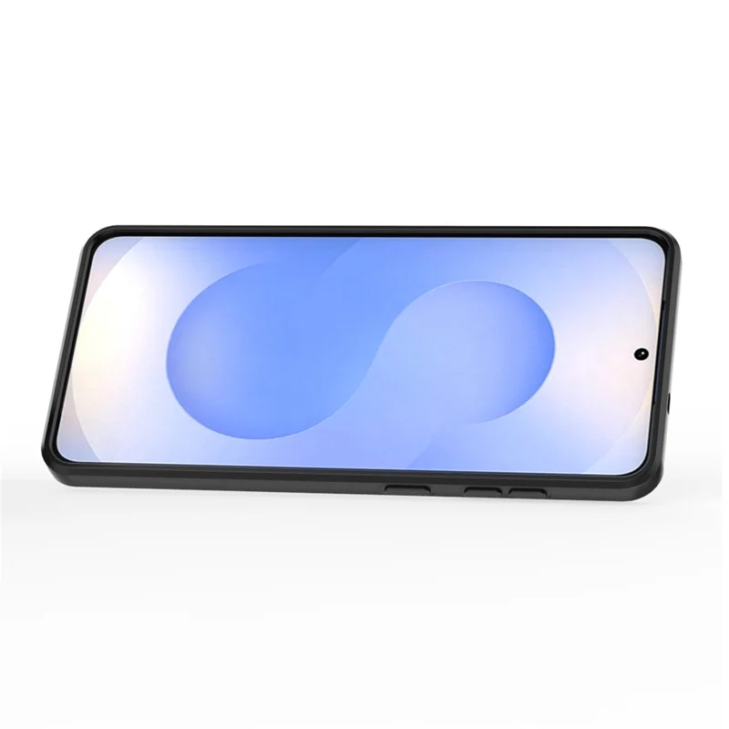 For Samsung Galaxy S25 Edge Case PC + TPU Kickstand Phone Protector with Lens Cover - Black