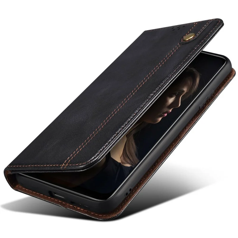 Cover per Samsung Galaxy M16 5G / F16 5G Custodia in Pelle Effetto Crazy Horse con Portafoglio e Supporto - Nero