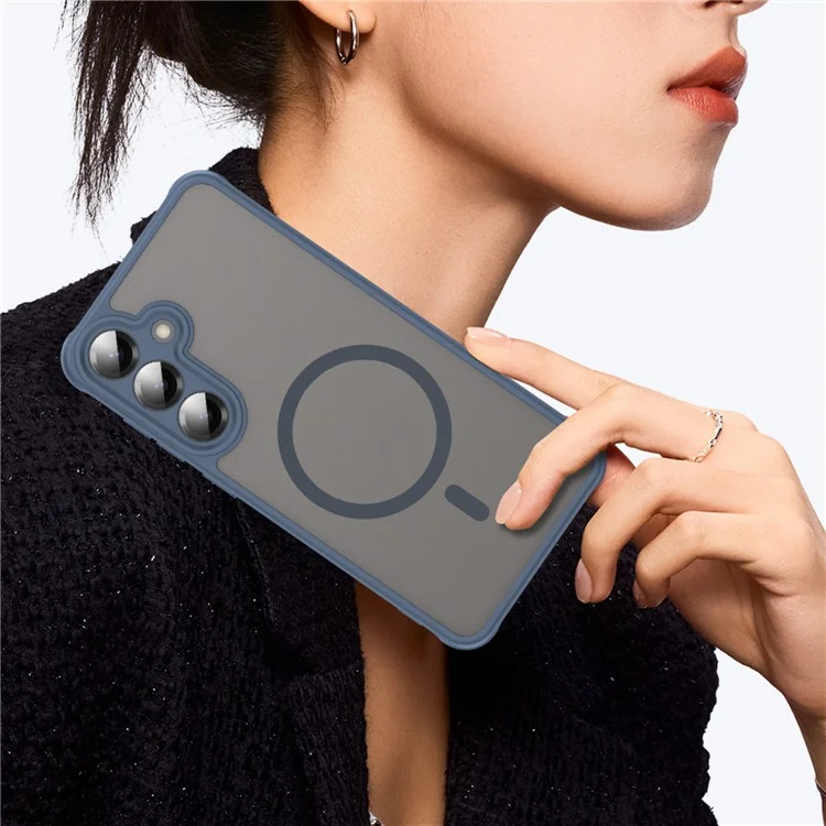 For Samsung Galaxy A36 5G Case Compatible with MagSafe Anti Drop PC + TPU Phone Cover - Blue