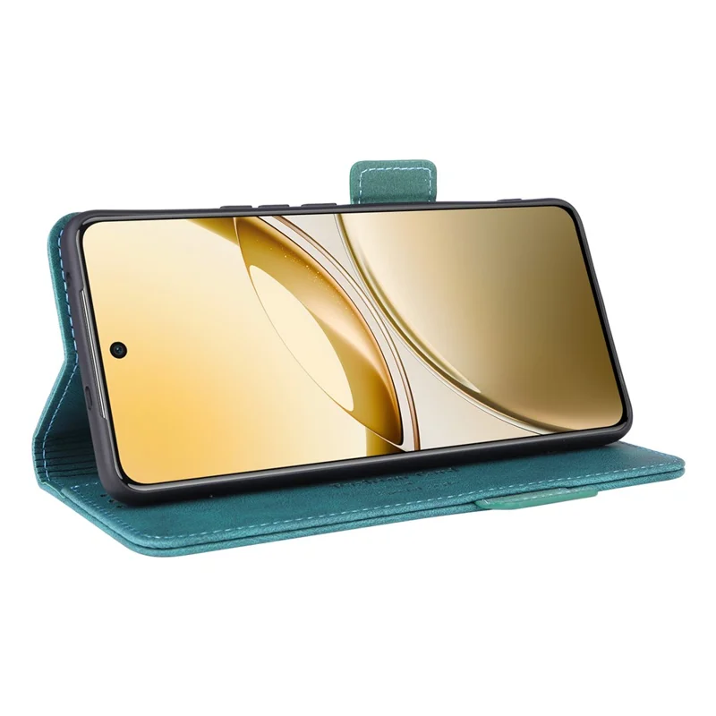 Für vivo V50 5G Hülle Leder Geldbörse Flip Handyhülle mit Metall-Verzierung - Blau