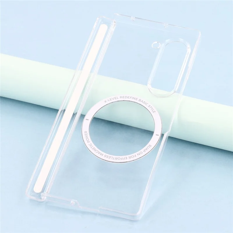 X-LEVEL For Samsung Galaxy Z Fold6 5G Case Magnetic Case Clear Back Slim Hard PC Phone Cover