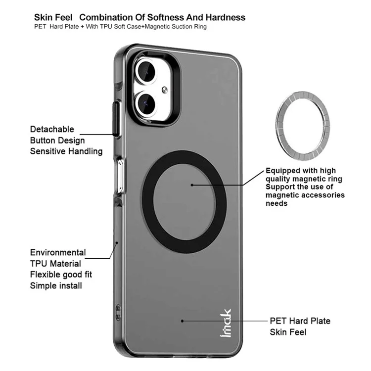 IMAK For Samsung Galaxy A06 4G Case Compatible with MagSafe PC + TPU Protective Phone Back Cover