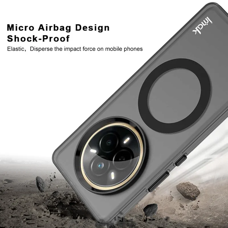 IMAK voor Realme 14 Pro 5G hoesje compatibel met MagSafe PC + TPU beschermend telefoonscherm