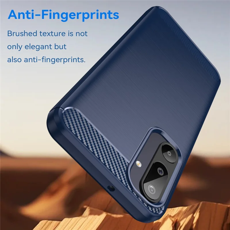 For Samsung Galaxy F36 5G / M36 5G / F16 5G / M16 5G Case Protective Phone Cover Carbon Fiber Texture Brushed - Blue