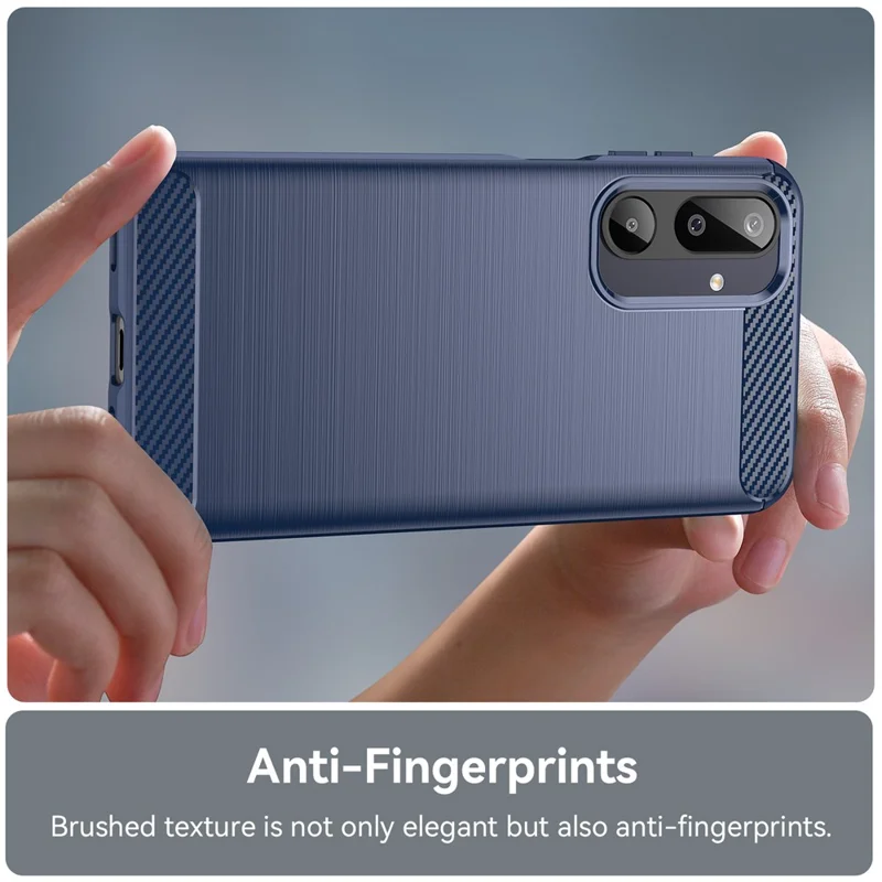 For Samsung Galaxy F36 5G / M36 5G / F16 5G / M16 5G Case Protective Phone Cover Carbon Fiber Texture Brushed - Blue