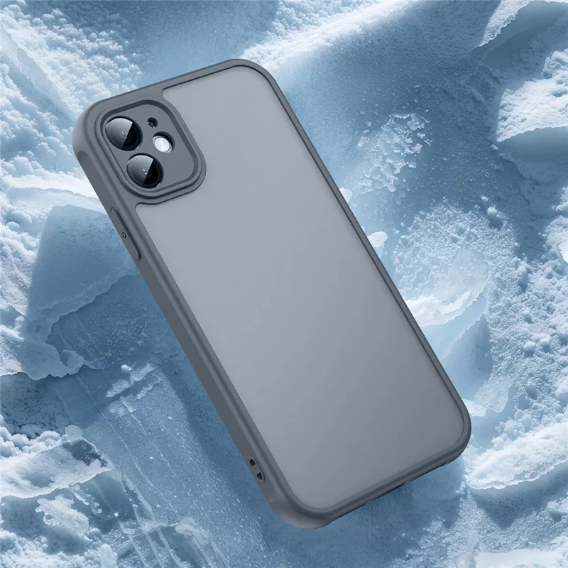 For iPhone 11 Case Drop Proof Airbags Frosted Translucent PC + TPU Phone Back Cover - Purple