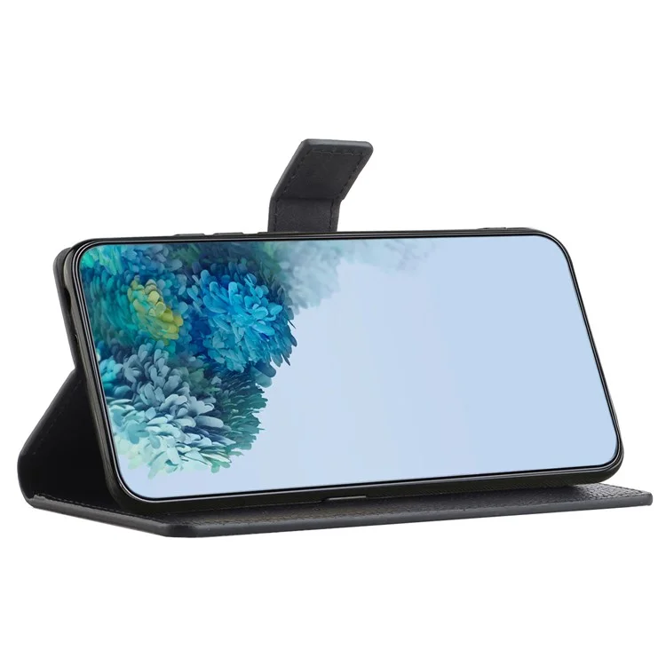 Capa para Samsung Galaxy A06 5G / A06 4G em Couro PU com Carteira, Textura Lichi, Preta