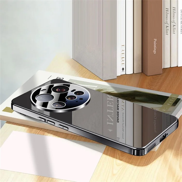 For Xiaomi 15 Ultra Case Electroplating PC Phone Back Cover with Camera Lens Protector - Black