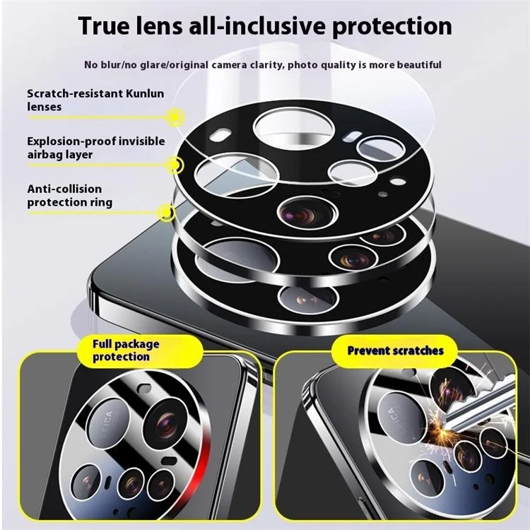 For Xiaomi 15 Ultra Case Electroplating PC Phone Back Cover with Camera Lens Protector - Black
