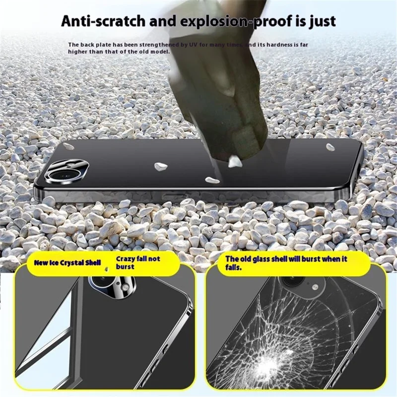 For iPhone 16e Case Electroplating PC Phone Back Cover with Camera Lens Protector - Black