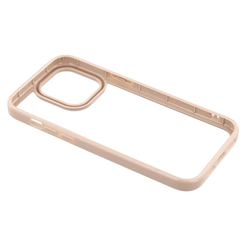 For iPhone 15 Pro Max Phone Case Sparkling Rhinestone Decor TPU + PC Clear Back Cover - Brown