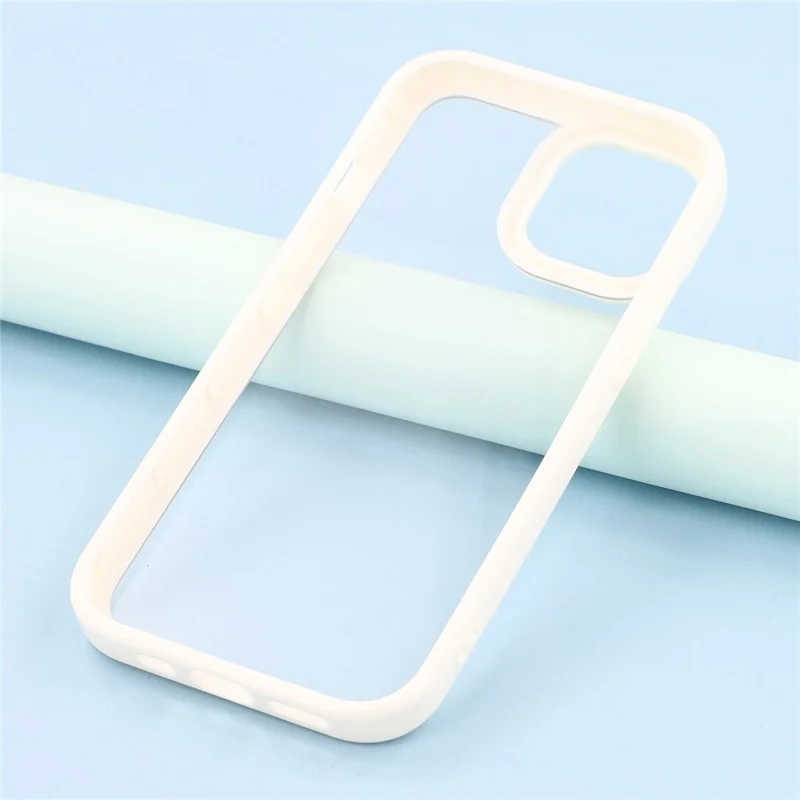 For iPhone 15 Case Sparkling Rhinestone Decor TPU + PC Clear Phone Back Cover - White