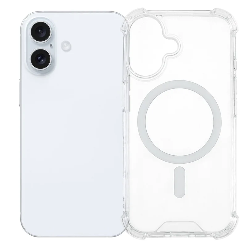 For iPhone 16 Clear Phone Case Compatible with MagSafe 1.5mm Shockproof Back Cover