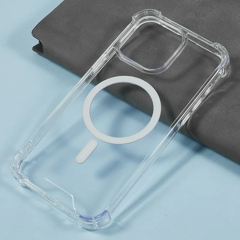 For iPhone 15 Pro Clear Phone Case Compatible with MagSafe 1.5mm Shockproof Back Cover