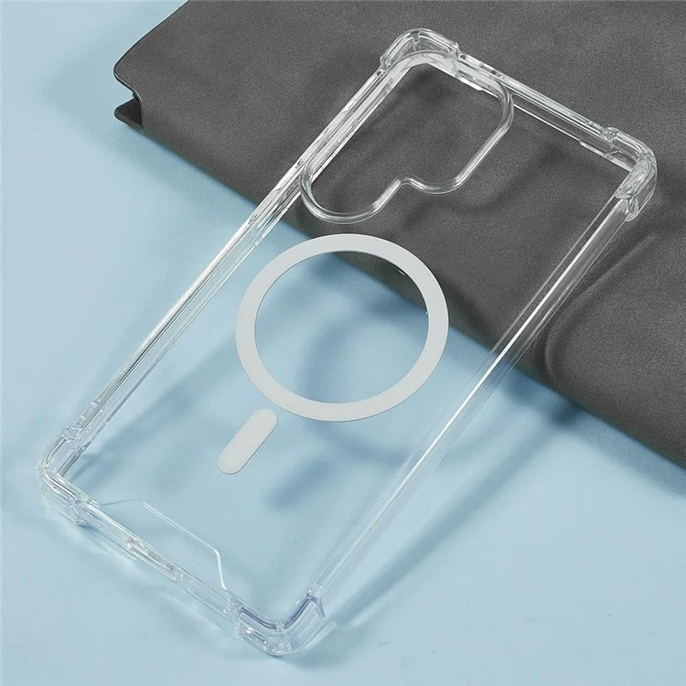 For Samsung Galaxy S24 Ultra Clear Phone Case Compatible with MagSafe 1.5mm Shockproof Back Cover