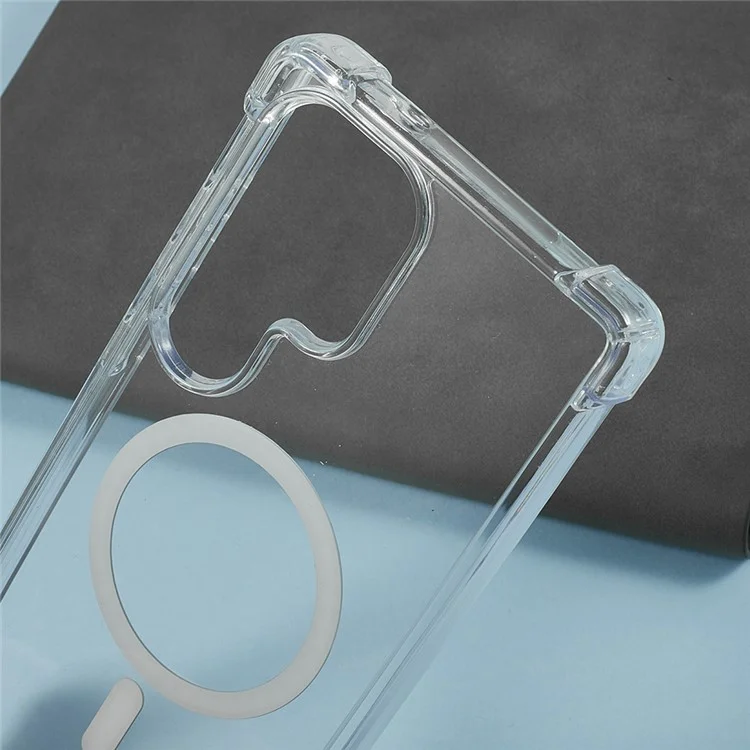 For Samsung Galaxy S24 Ultra Clear Phone Case Compatible with MagSafe 1.5mm Shockproof Back Cover