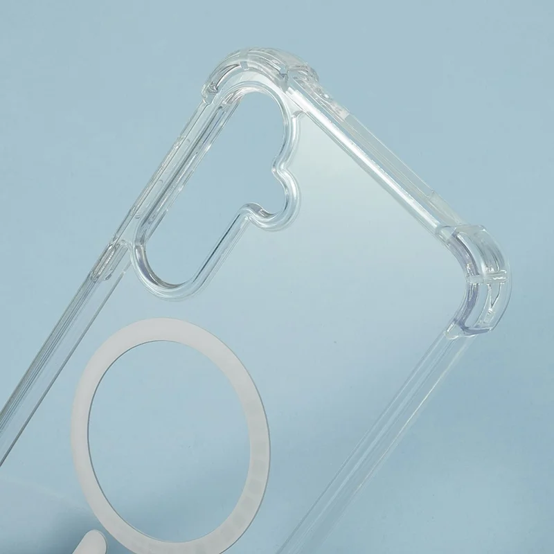 For Samsung Galaxy S24 FE Clear Phone Magnetic Case 1.5mm Shockproof Back Cover