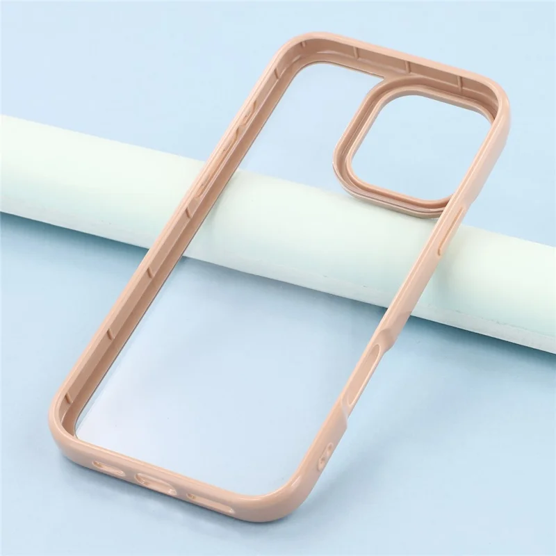 For iPhone 16 Pro Max Case Sparkling Rhinestone Decor TPU + PC Clear Phone Back Cover - Brown