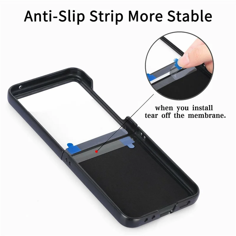 Til Motorola Razr 50 5G Etui Kompatibelt med MagSafe, Læder med jeansstruktur - Brun