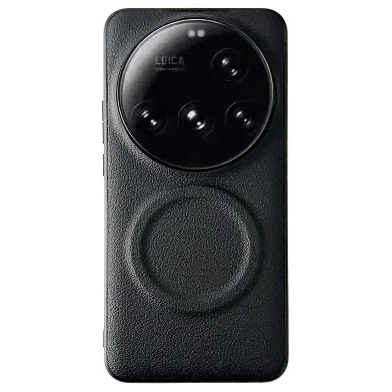 For Xiaomi 15 Ultra Case Compatible with MagSafe PU + TPU Phone Back Cover - Black