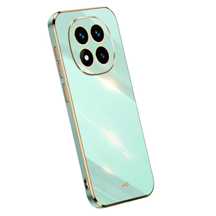 XINLI Para Xiaomi Redmi Note 14 Pro 4G Capa TPU Capa de Telefone com Moldura Eletrolítica - Ciano
