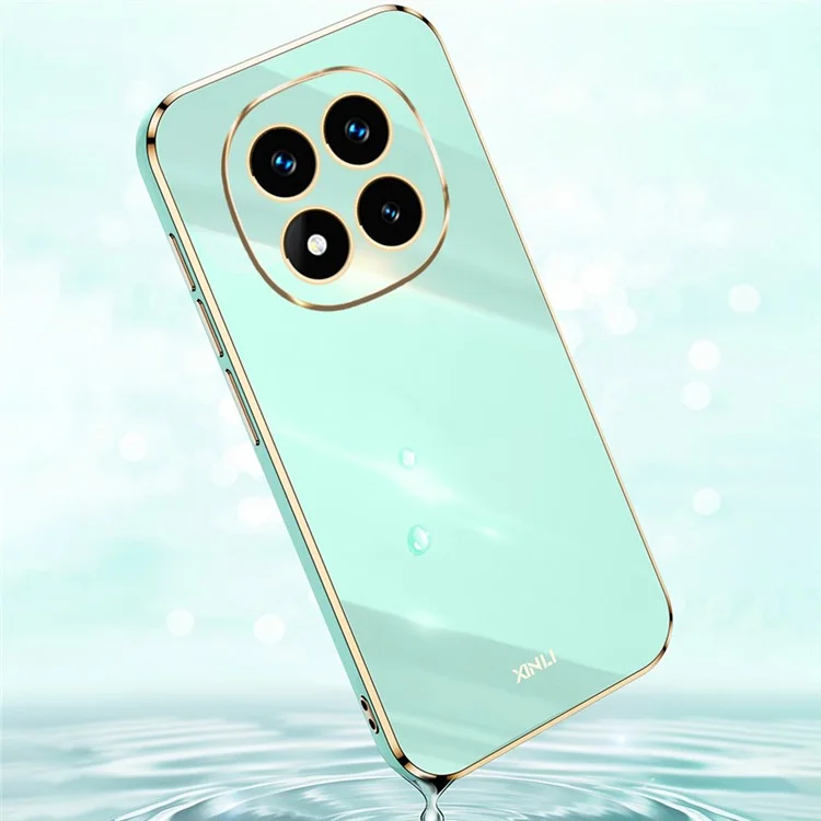 XINLI Para Xiaomi Redmi Note 14 Pro 4G Capa TPU Capa de Telefone com Moldura Eletrolítica - Ciano