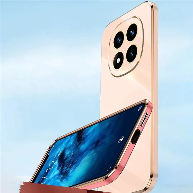 XINLI Para Xiaomi Redmi Note 14 Pro 4G Capa TPU Capa de Telefone com Moldura Eletrolítica - Ciano